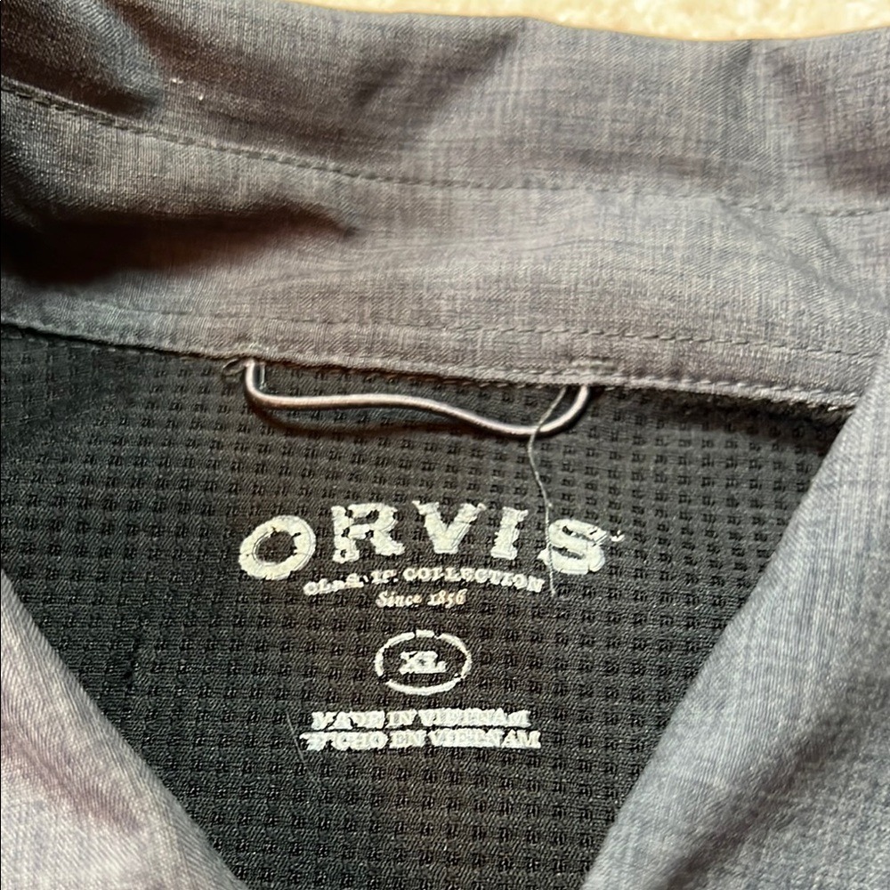 Orvis Short Sleeve Button Up Shirt Fishing Utility Pockets Gray XL - Picture 2 of 9